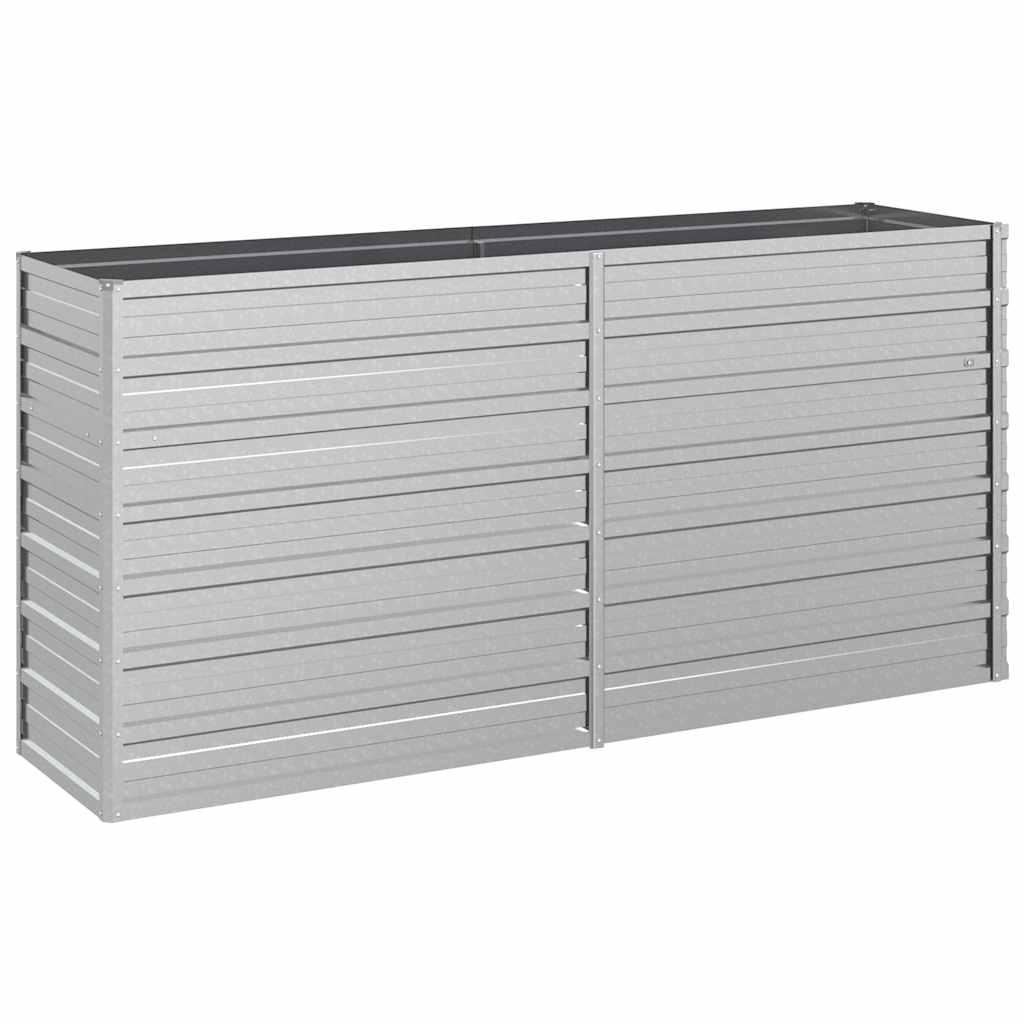 Plantador Vidaxl elevado 160x40x77 cm de acero galvanizado de plata