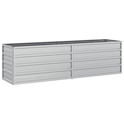 Vidaxl fioriera raccolta da 160x40x45 cm in argento in acciaio zincato