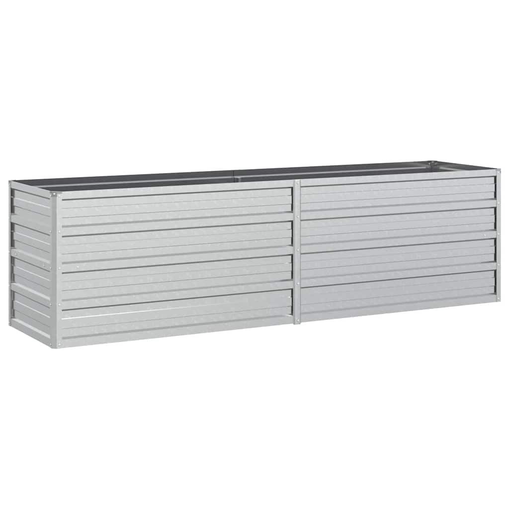 Plantador Vidaxl elevado 160x40x45 cm de acero galvanizado de plata