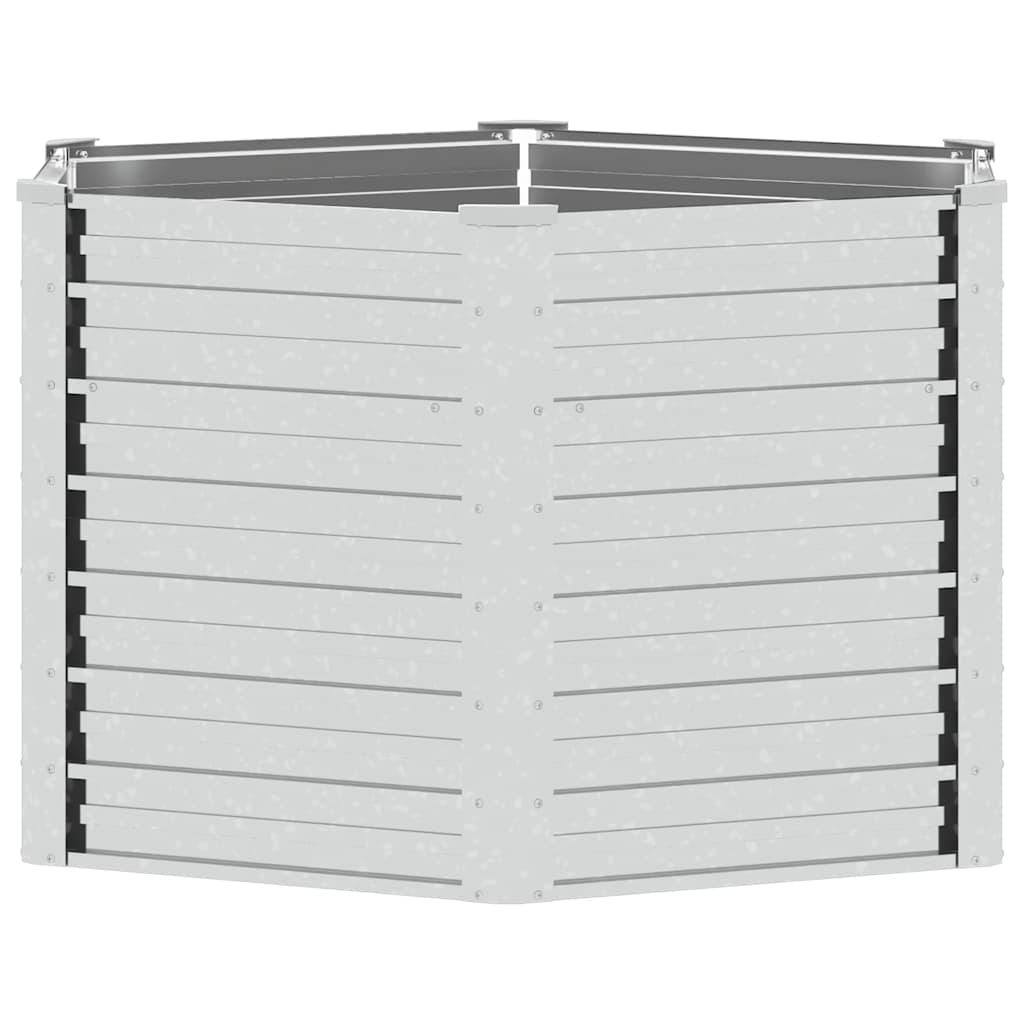 Plantador Vidaxl elevado 129x77 cm Color de plata galvanizado