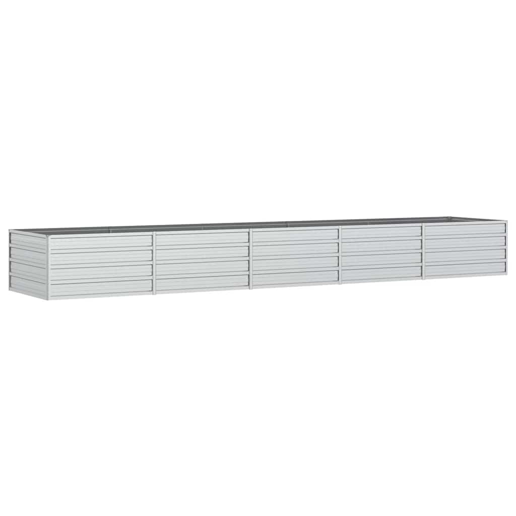 Plantador Vidaxl elevado 400x80x45 cm de acero galvanizado de plata