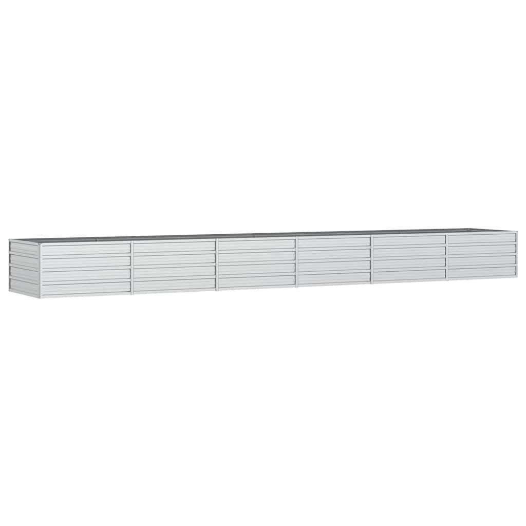 Plantador Vidaxl elevado 480x80x45 cm de acero galvanizado de plata