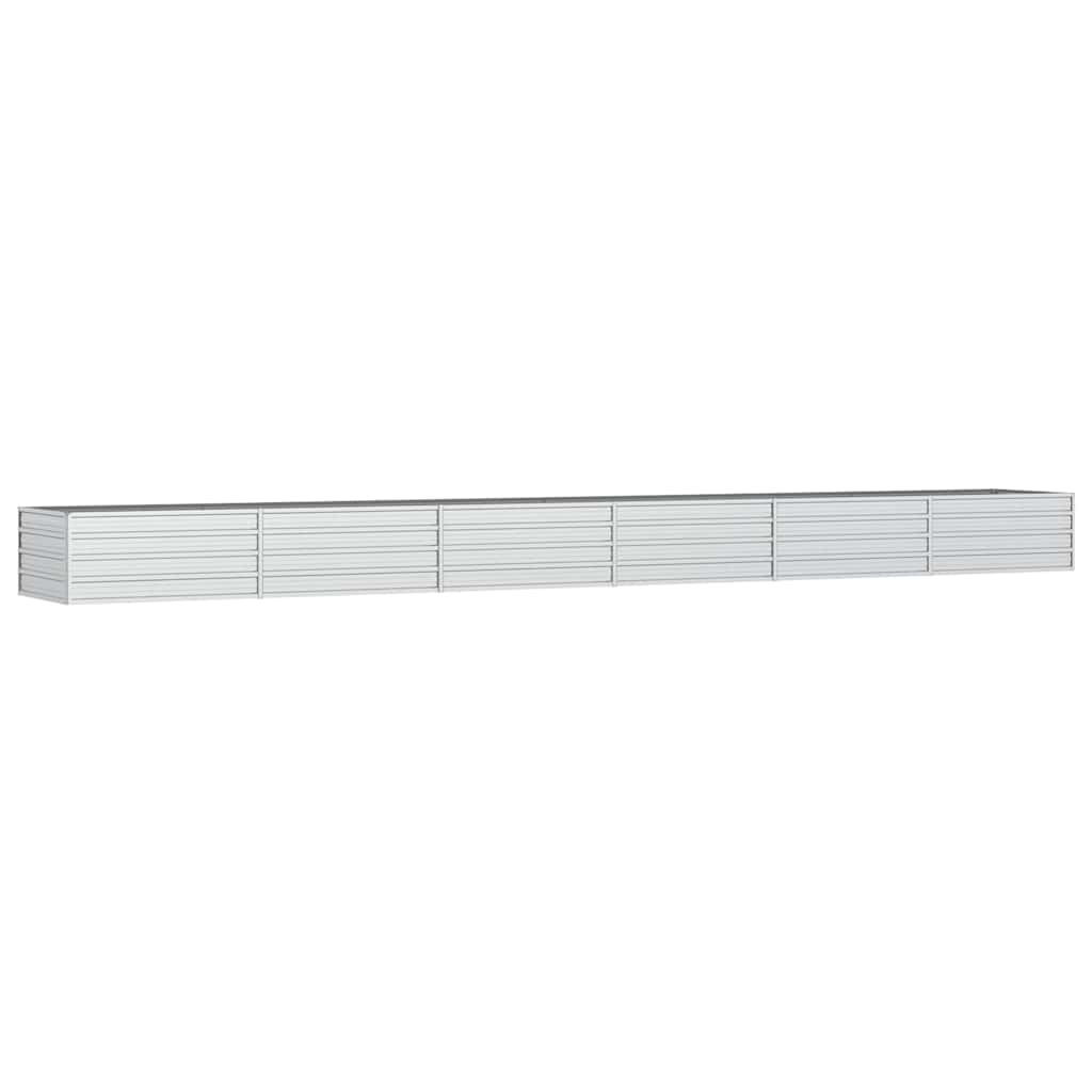 Plantador Vidaxl elevado 600x80x45 cm de acero galvanizado de plata