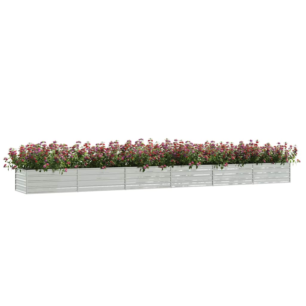 Plantador Vidaxl elevado 600x80x45 cm de acero galvanizado de plata