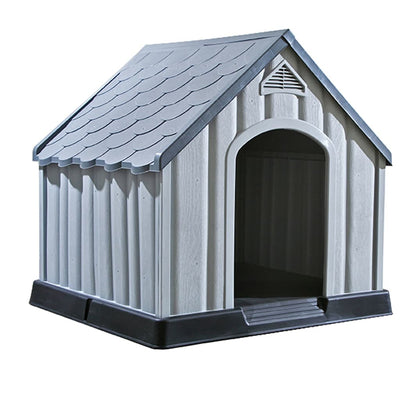 Vidaxl dog loft 92x87x91 cm grigio in plastica