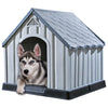Vidaxl dog loft 92x87x91 cm grigio in plastica