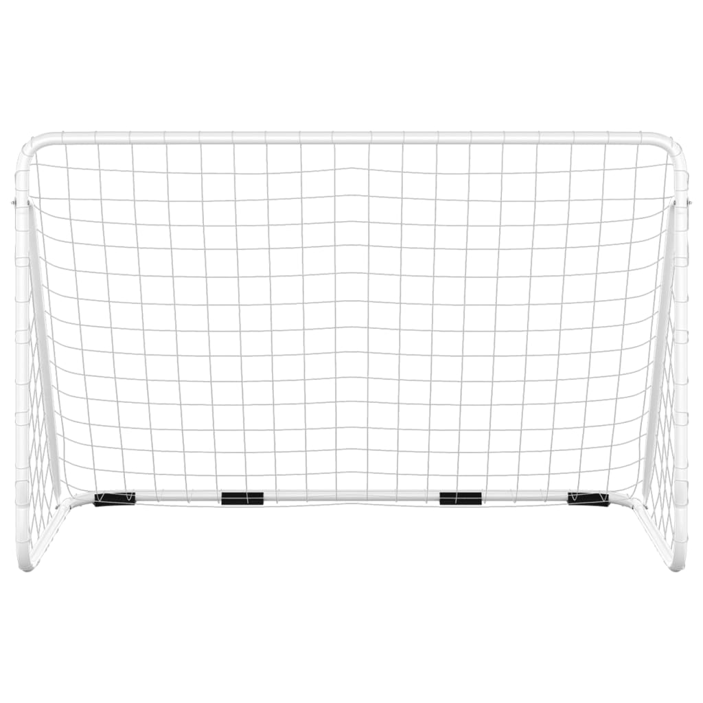 Objetivo de fútbol de Vidaxl con neto 180x90x120 cm de acero blanco