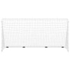 Meta de fútbol de Vidaxl con neto 366x1222x182 cm de acero blanco