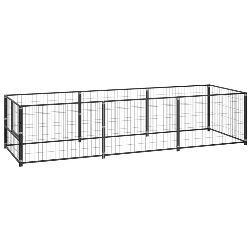 Perrera de perros vidaxl 3 m² de acero negro