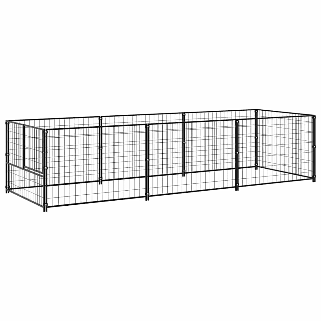 Perrera de perros vidaxl 3 m² de acero negro