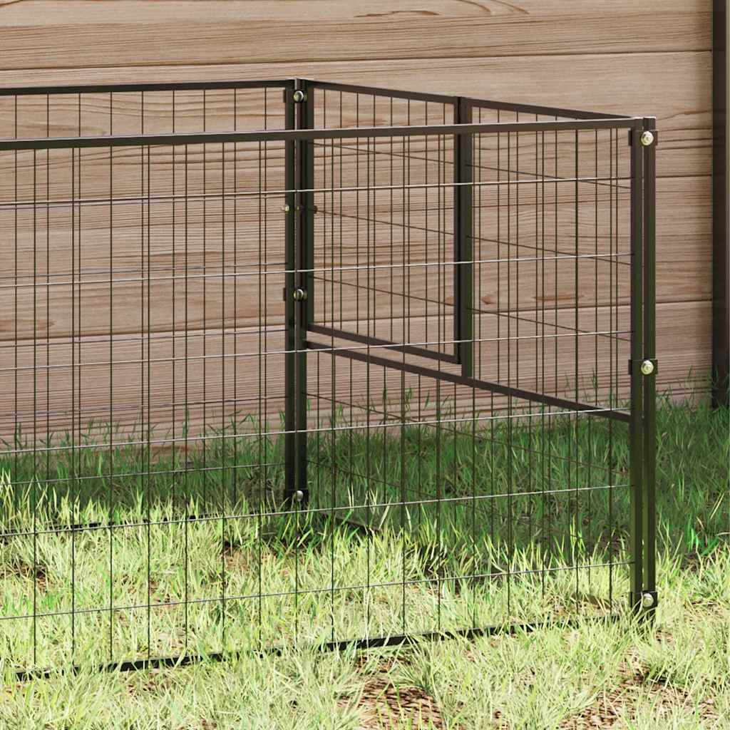 Perrera de perros vidaxl 3 m² de acero negro