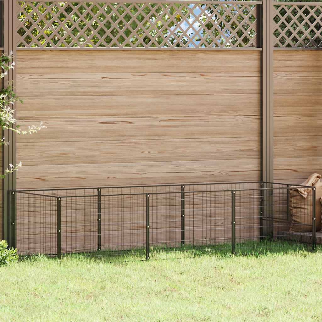 Perrera de perros vidaxl 3 m² de acero negro