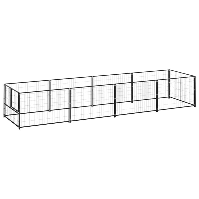 Perrera de perros vidaxl 4 m² de acero negro