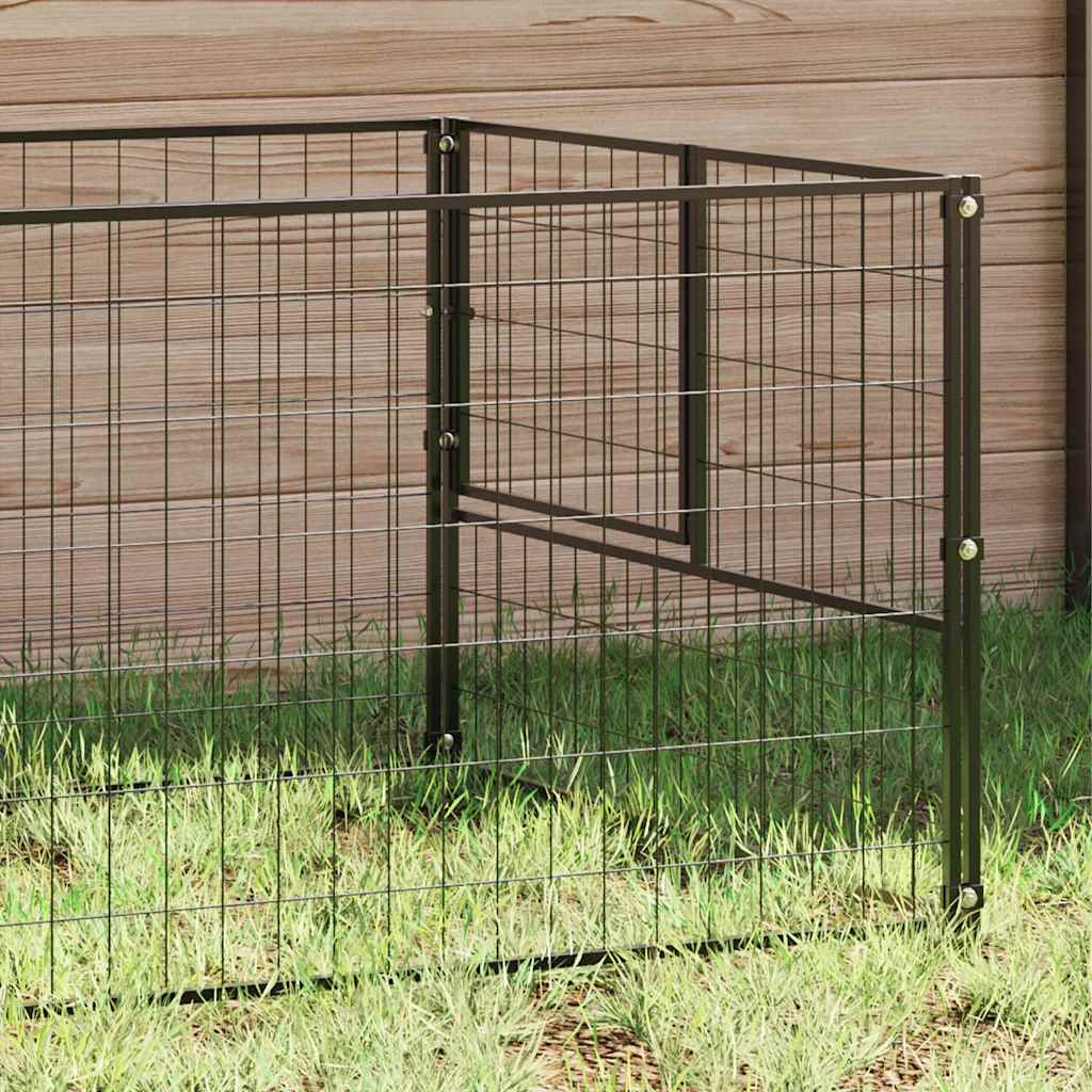 Vidaxl Dog Kennel 4 m² Acciaio nero