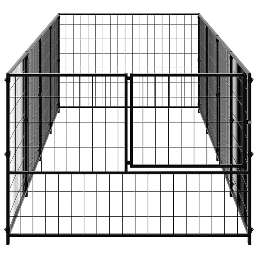 Vidaxl Dog Kennel 4 m² Acciaio nero