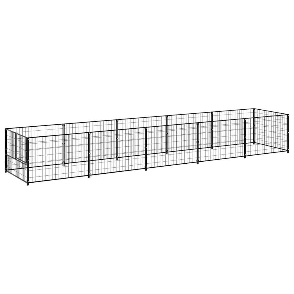 Perrera de perros vidaxl 5 m² de acero negro