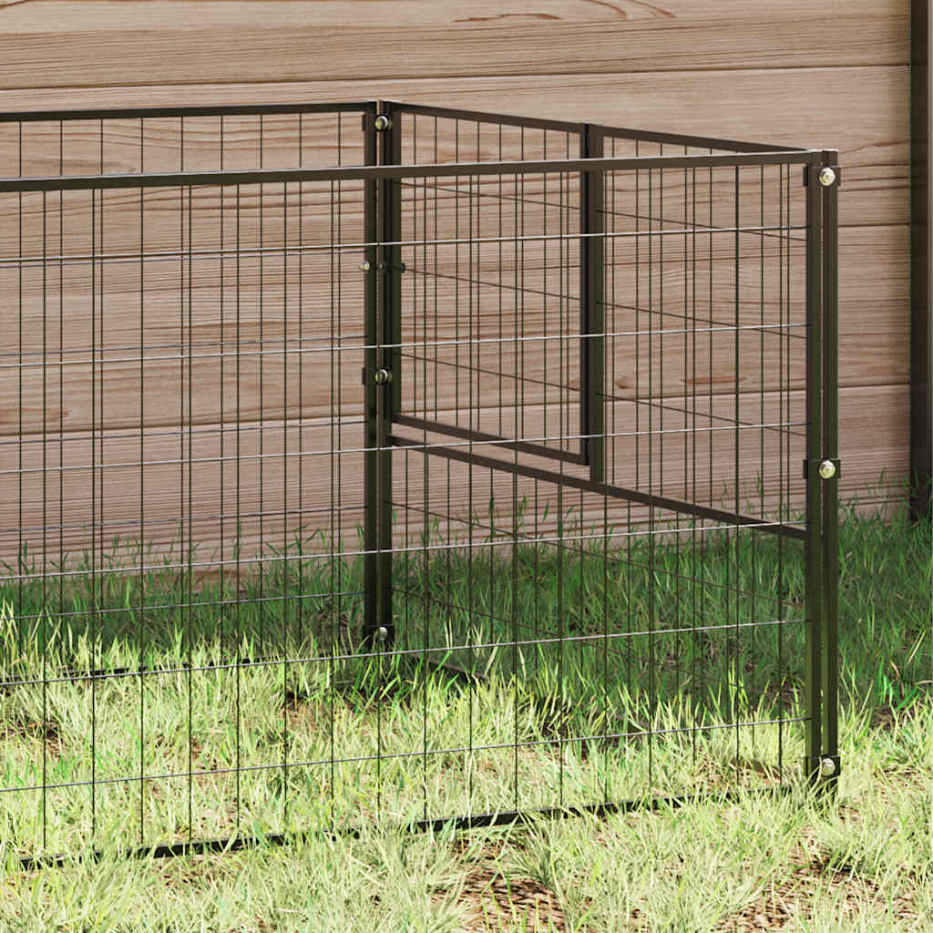 Perrera de perros vidaxl 5 m² de acero negro