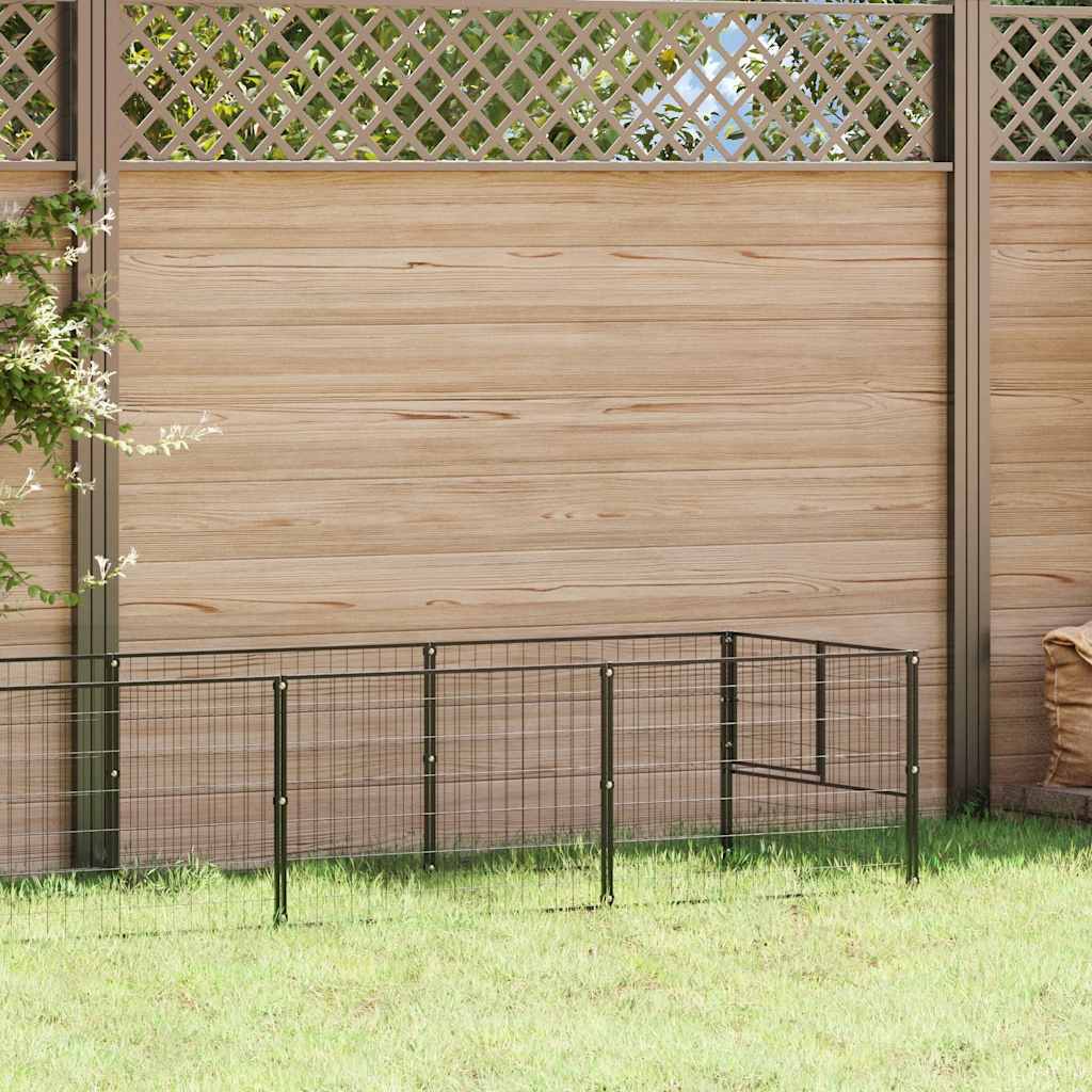Perrera de perros vidaxl 5 m² de acero negro