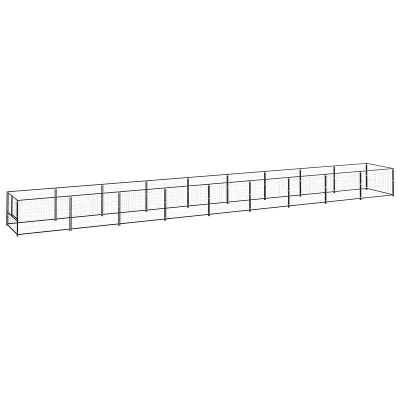 Vidaxl Dog Kennel 9 m² Acciaio nero
