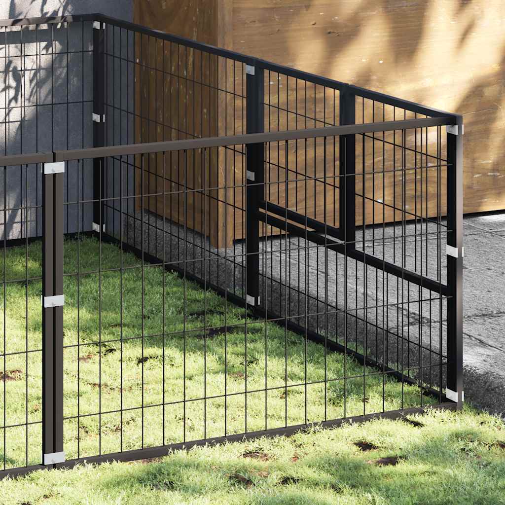 Perrera de perros vidaxl 4 m² de acero negro