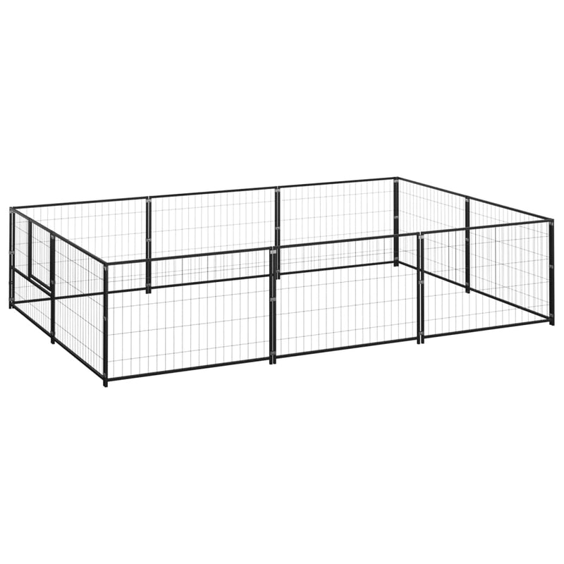 Vidaxl Dog Kennel 6 m² Acciaio nero