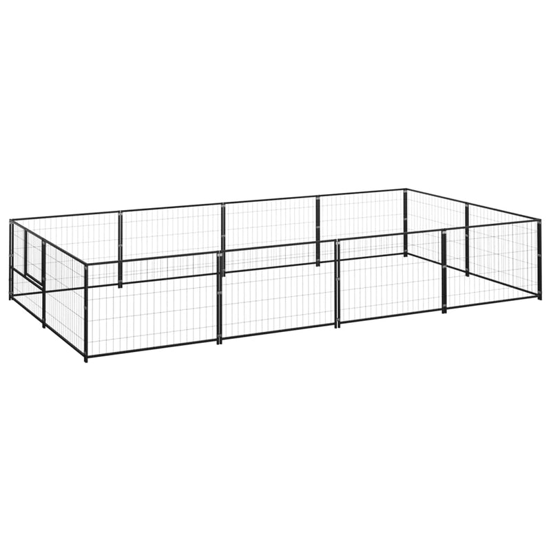 Vidaxl Dog Kennel 8 m² Acciaio nero