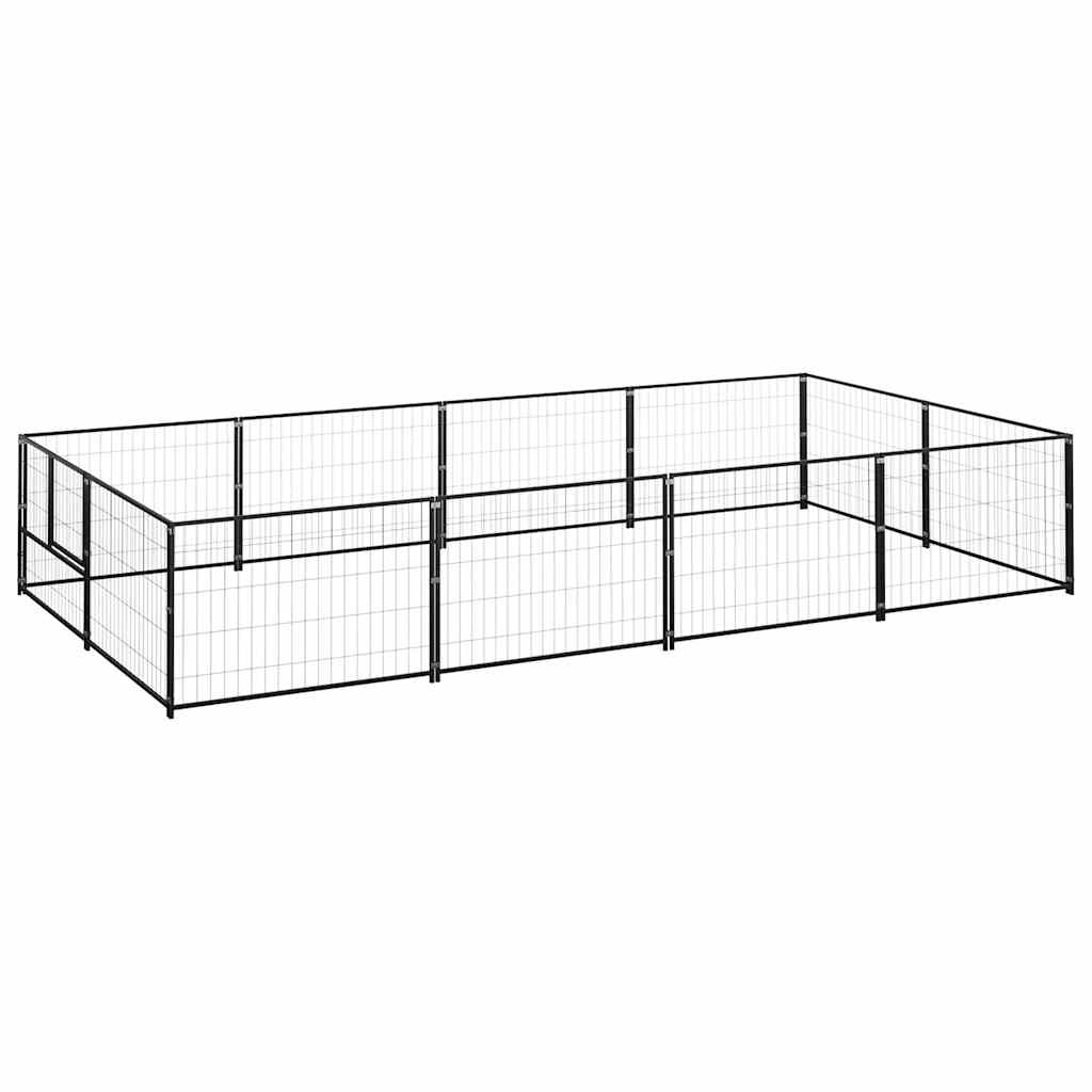 Perrera de perros vidaxl 8 m² de acero negro