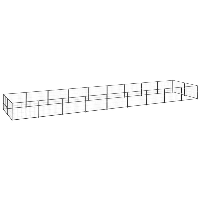 Perrera de perros vidaxl 18 m² de acero negro