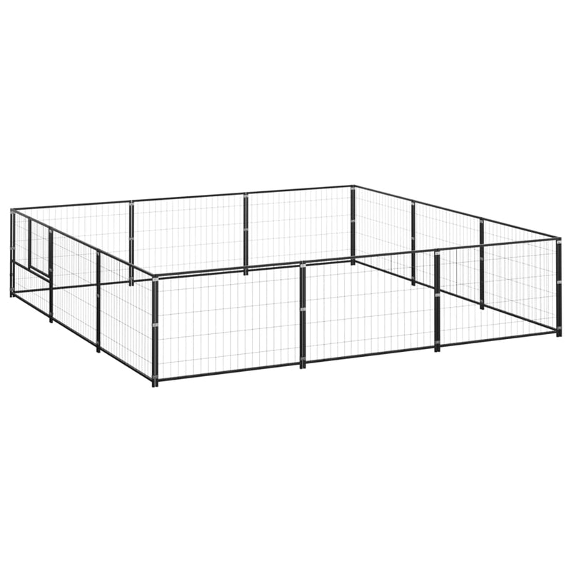 Vidaxl Dog Kennel 9 m² Acciaio nero