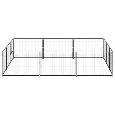 Vidaxl Dog Kennel 9 m² Acciaio nero