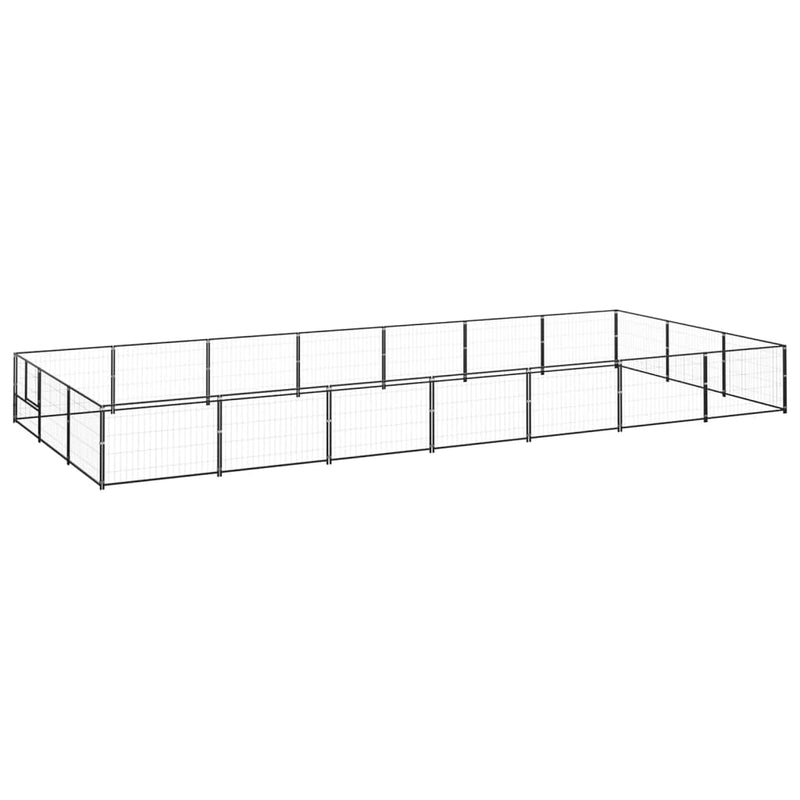 Perrera de perros vidaxl 21 m² de acero negro