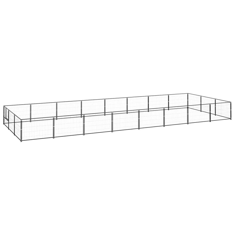 Perrera de perros vidaxl 24 m² de acero negro