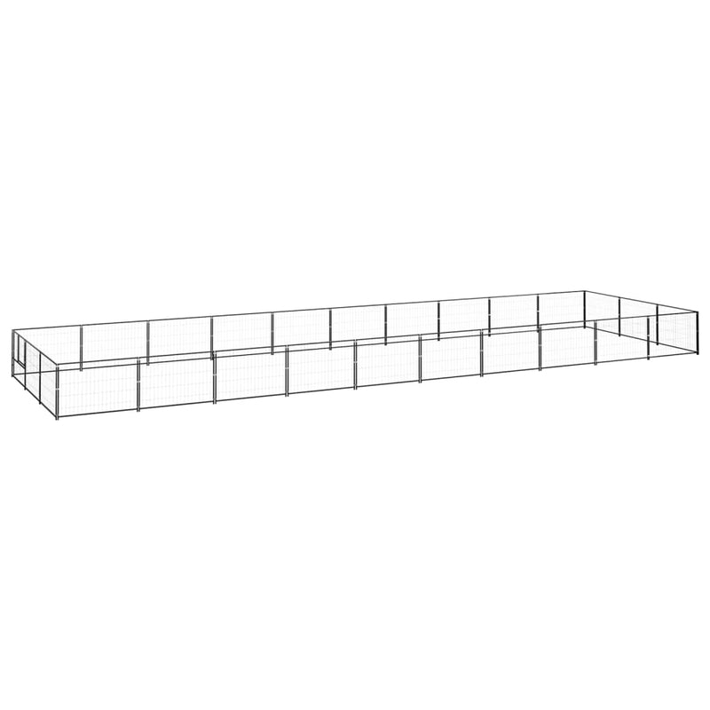 Perrera de perros vidaxl 30 m² de acero negro