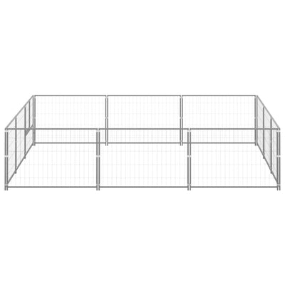Vidaxl Dog Kennel 9 m² Acciaio in argento colorato