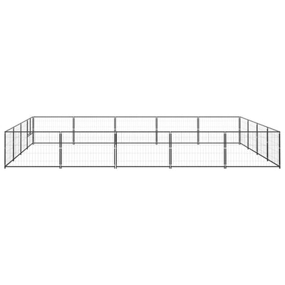 VidaXL Hondenkennel 20 m² staal zwart
