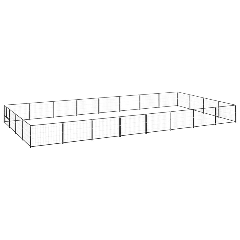 Vidaxl Dog Kennel 32 m² Acciaio nero