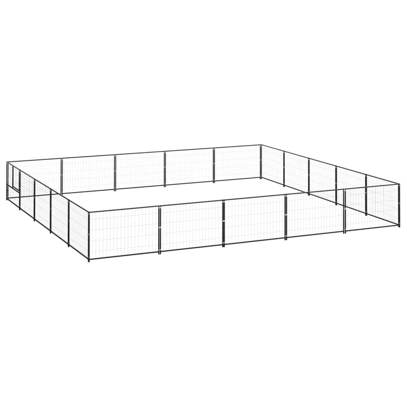 Perrera de perros vidaxl 25 m² de acero negro