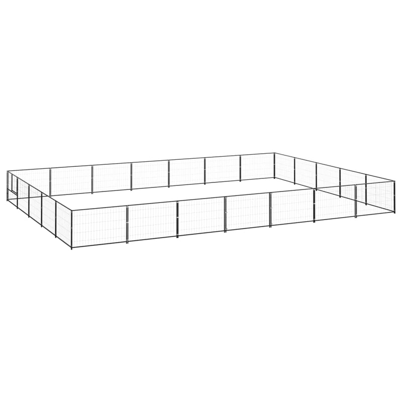 Vidaxl Dog Kennel 35 m² Acciaio nero