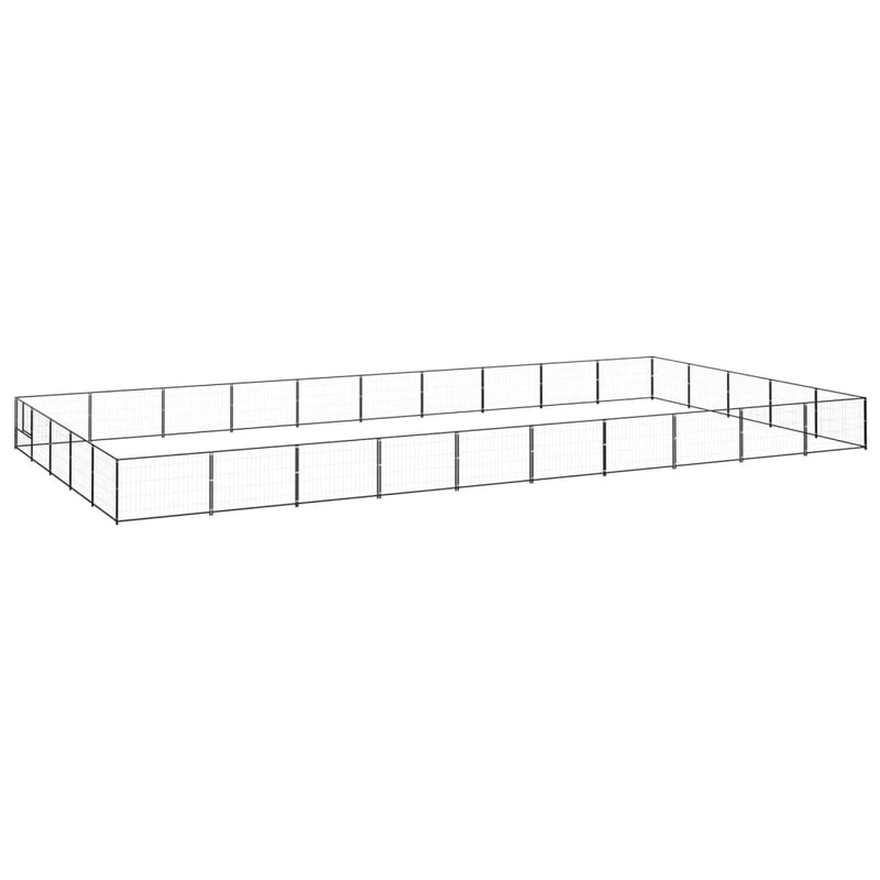 Vidaxl Dog Kennel 50 m² Acciaio nero