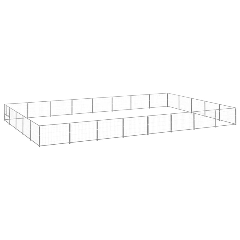 VidaXL Hondenkennel 40 m² staal zilverkleurig