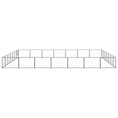 VidaXL Hondenkennel 49 m² staal zwart