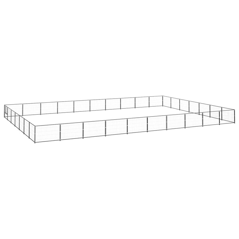 Perrera de perros vidaxl 70 m² de acero negro