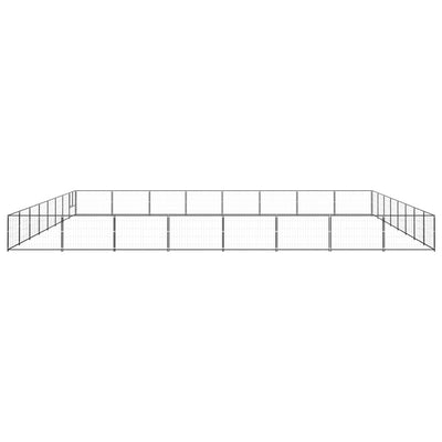 VidaXL Hondenkennel 64 m² staal zwart