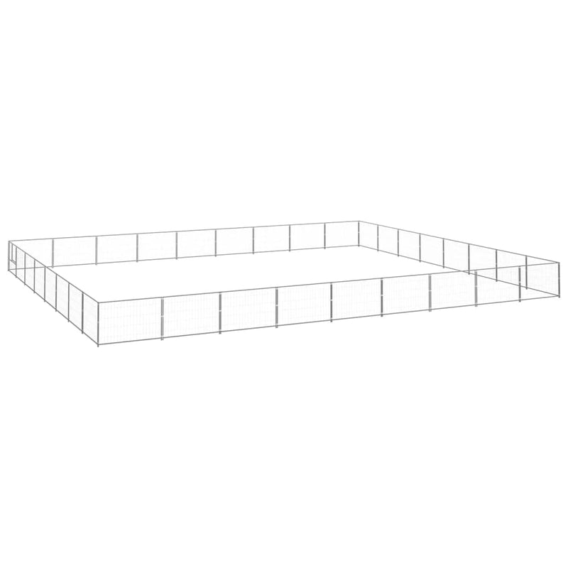 VidaXL Hondenkennel 72 m² staal zilverkleurig