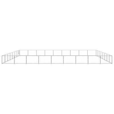 VidaXL Hondenkennel 72 m² staal zilverkleurig