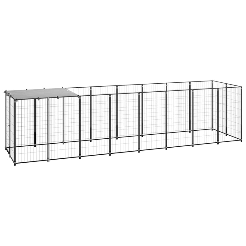 Vidaxl Dog Kennel 4,84 m² Acciaio nero