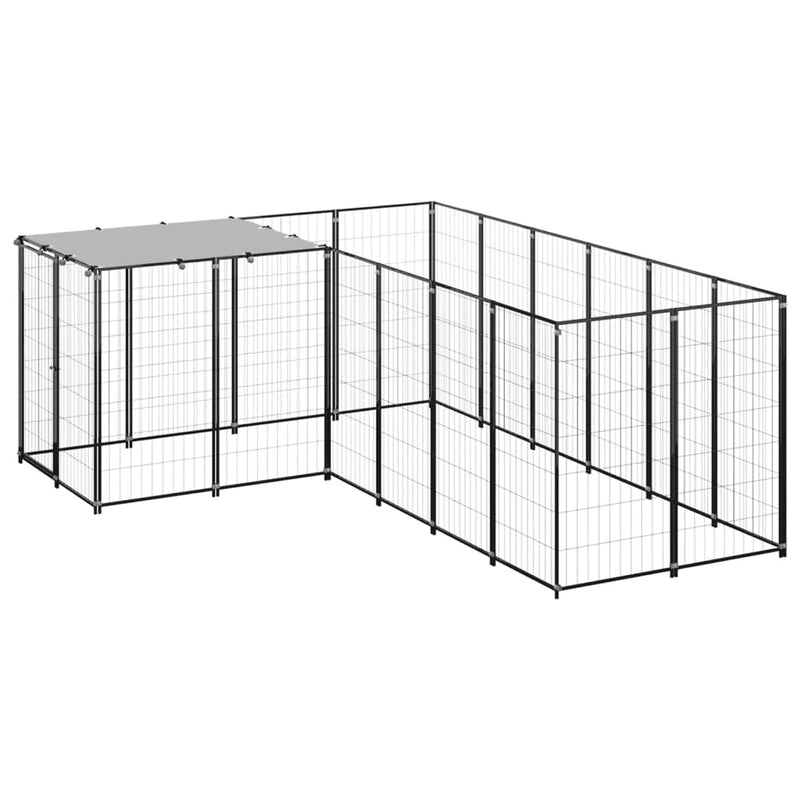 Vidaxl Dog Kennel 4,84 m² Acciaio nero