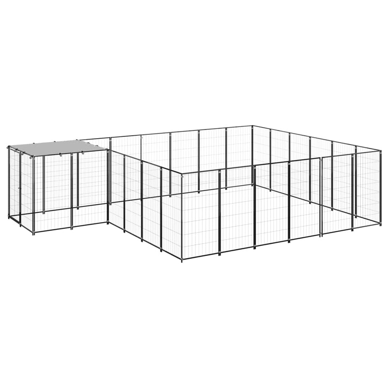 Vidaxl Dog Kennel 12,1 m² Acciaio nero