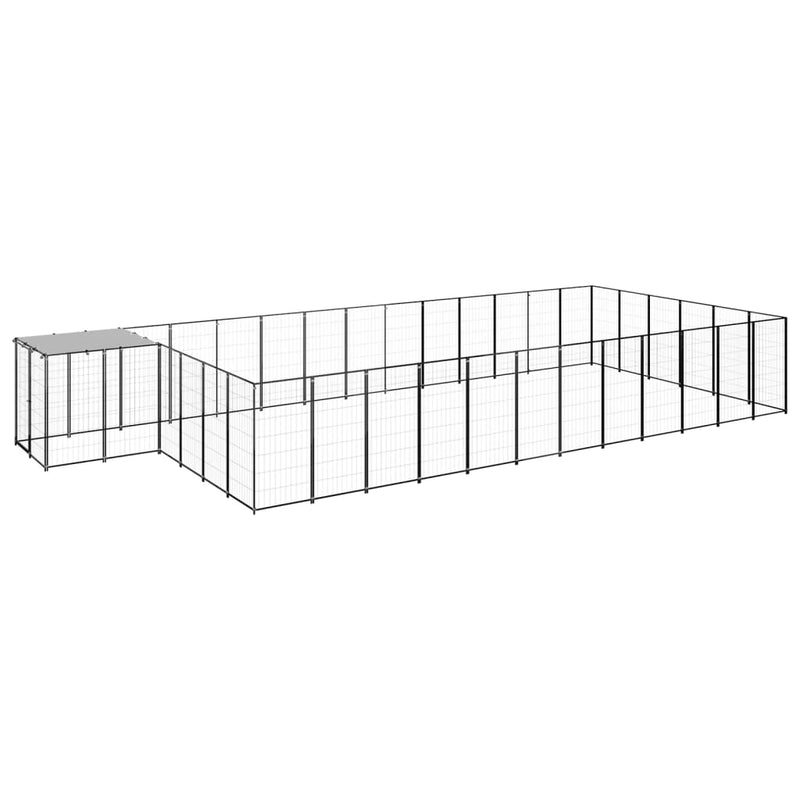 VidaXL Hondenkennel 22,99 m² staal zwart