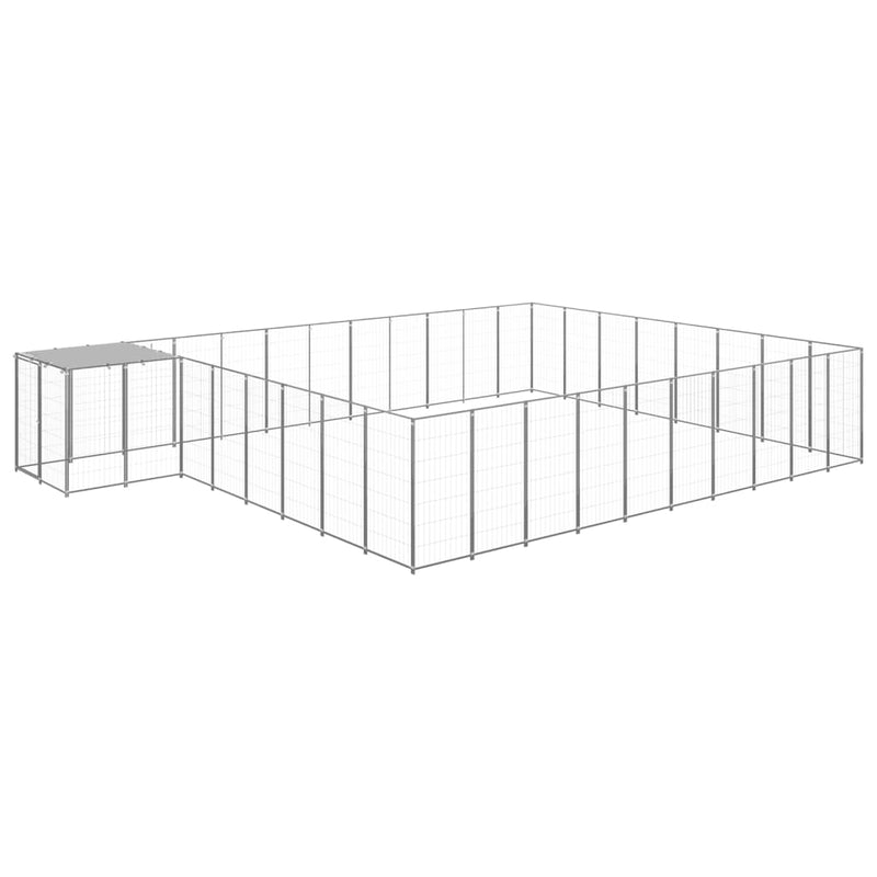 VidaXL Hondenkennel 25,41 m² staal zilverkleurig